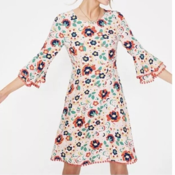 Boden Carmen Floral Bell Ruffle Sleeve - Size 6 - Picture 3 of 11